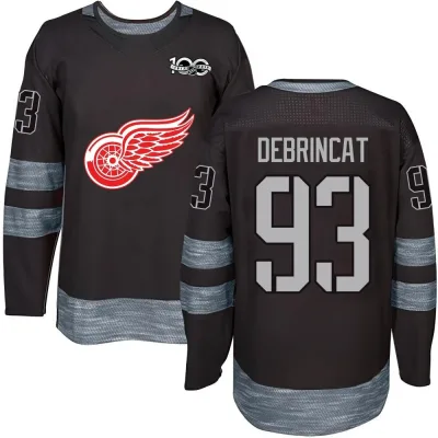 Men's Alex DeBrincat Detroit Red Wings 1917-2017 100th Anniversary Jersey - Black Authentic