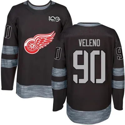 Men's Joe Veleno Detroit Red Wings 1917-2017 100th Anniversary Jersey - Black Authentic